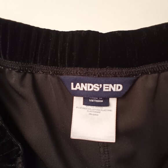 Lands' End Velvet Pants Size S (6-8) High Rise Tapered Leg Elastic Waist Black - Picture 5 of 10
